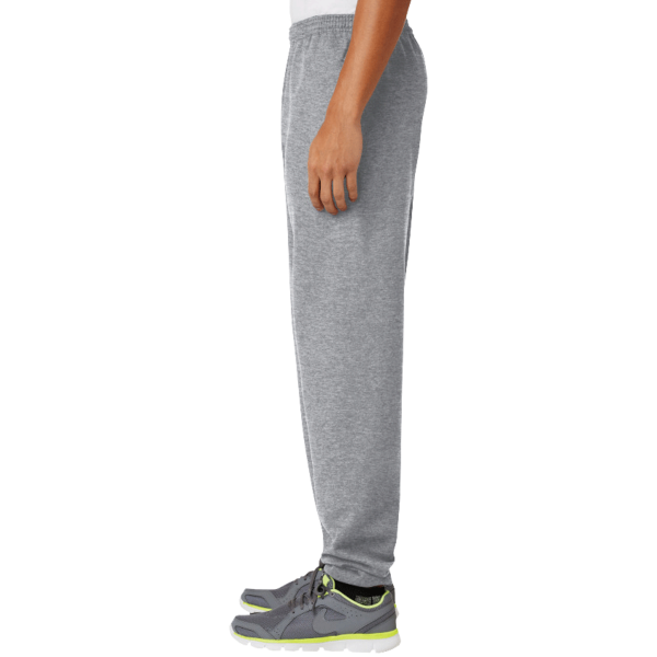 Port & Co Essential Fleece Sweatpant with Pockets, Athletic Heather, Left Side view