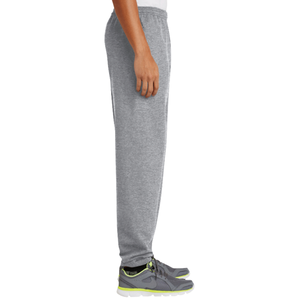 Port & Co Essential Fleece Sweatpant with Pockets, Athletic Heather, Right Side view