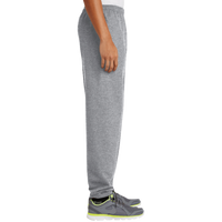 Port & Co Essential Fleece Sweatpant with Pockets, Athletic Heather, Right Side view