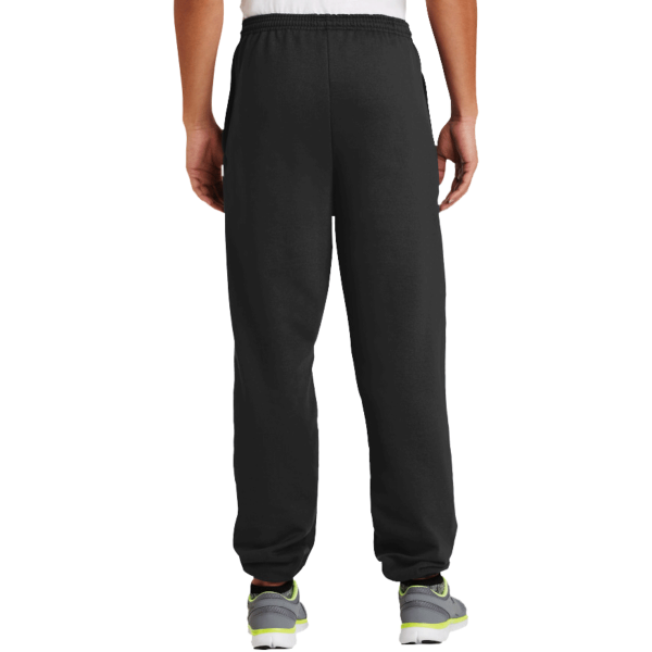 Port & Co Essential Fleece Sweatpant with Pockets, Jet Black, Back view