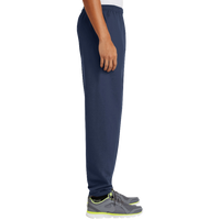 Port & Co Essential Fleece Sweatpant with Pockets, Navy, Right Side view
