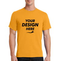 Port & Co Essential Tee, Gold, Front view, Mockup