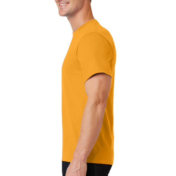 Port & Co Essential Tee, Gold, Left Sleeve view