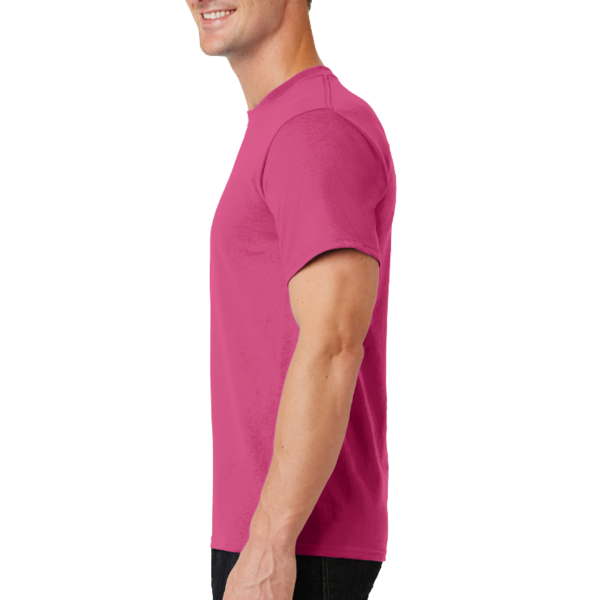 Port & Co Essential Tee, Sangria, Left Sleeve view