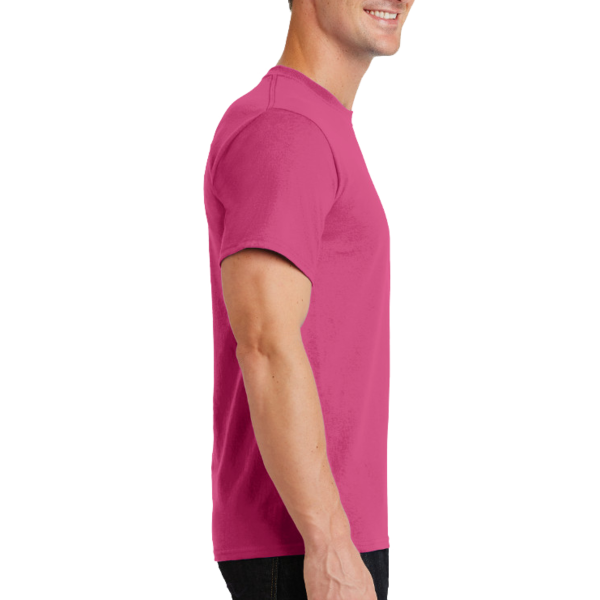 Port & Co Essential Tee, Sangria, Right Sleeve view
