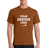 Port & Co Essential Tee, Texas Orange, Front view, Mockup