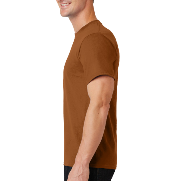 Port & Co Essential Tee, Texas Orange, Left Sleeve view