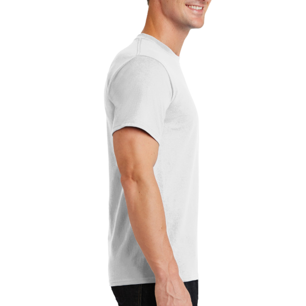 Port & Co Essential Tee, White, Right Sleeve view