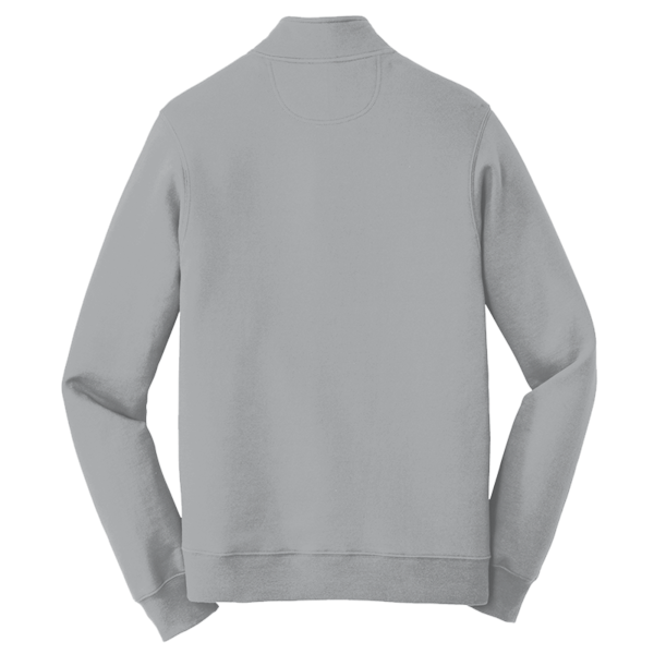 Port & Co Fan Favorite Fleece 1/4 Zip Pullover Sweatshirt, Athletic Heather, Back view