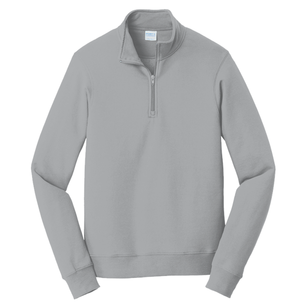 Port & Co Fan Favorite Fleece 1/4 Zip Pullover Sweatshirt, Athletic Heather, Front view