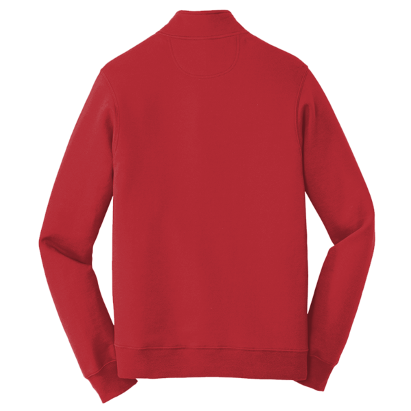 Port & Co Fan Favorite Fleece 1/4 Zip Pullover Sweatshirt, Bright Red, Back view