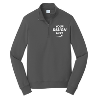 Port & Co Fan Favorite Fleece 1/4 Zip Pullover Sweatshirt, Charcoal, Front view, Mockup