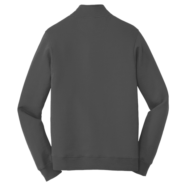 Port & Co Fan Favorite Fleece 1/4 Zip Pullover Sweatshirt, Dark Heather Grey, Back view