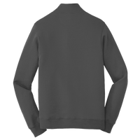 Port & Co Fan Favorite Fleece 1/4 Zip Pullover Sweatshirt, Dark Heather Grey, Back view