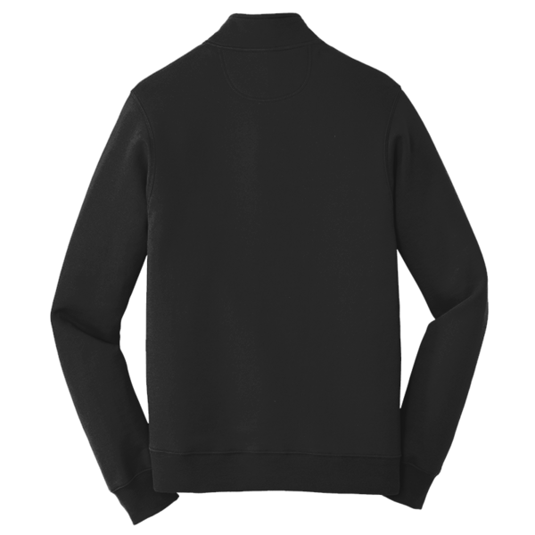 Port & Co Fan Favorite Fleece 1/4 Zip Pullover Sweatshirt, Jet Black, Back view