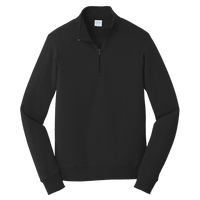 Port & Co Fan Favorite Fleece 1/4 Zip Pullover Sweatshirt, Jet Black, Front view