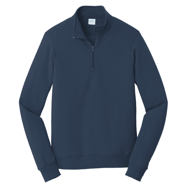 Port & Co Fan Favorite Fleece 1/4 Zip Pullover Sweatshirt, Team Navy, Front view