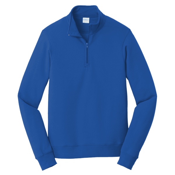 Port & Co Fan Favorite Fleece 1/4 Zip Pullover Sweatshirt, True Royal, Front view