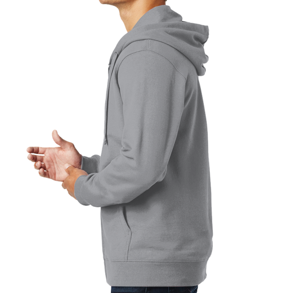 Port & Co Fan Favorite Fleece Full Zip Hooded Sweatshirt, Athletic Heather, Left view