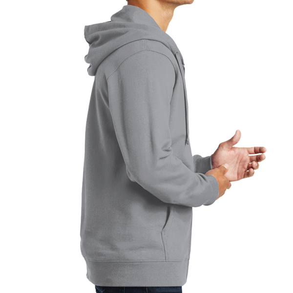 Port & Co Fan Favorite Fleece Full Zip Hooded Sweatshirt, Athletic Heather, Right view