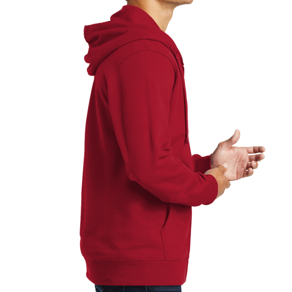 Port & Co Fan Favorite Fleece Full Zip Hooded Sweatshirt, Bright Red, Right view