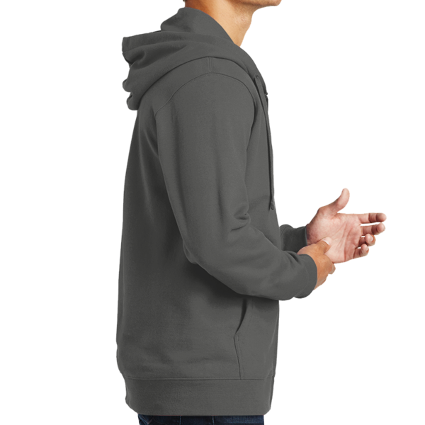 Port & Co Fan Favorite Fleece Full Zip Hooded Sweatshirt, Charcoal, Right view