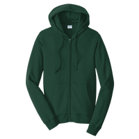 Port & Co Fan Favorite Fleece Full Zip Hooded Sweatshirt, Forest Green, Front view