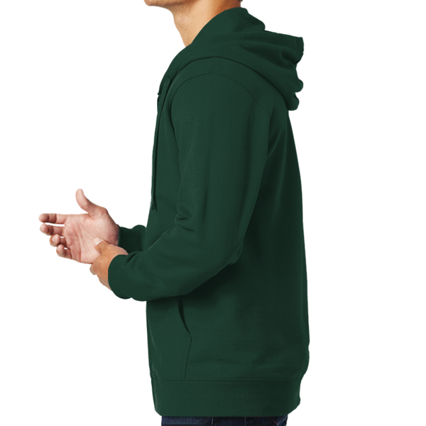 Port & Co Fan Favorite Fleece Full Zip Hooded Sweatshirt, Forest Green, Left view