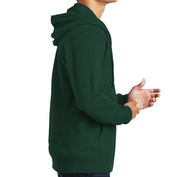 Port & Co Fan Favorite Fleece Full Zip Hooded Sweatshirt, Forest Green, Right view