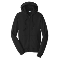 Port & Co Fan Favorite Fleece Full Zip Hooded Sweatshirt, Jet Black, Front view