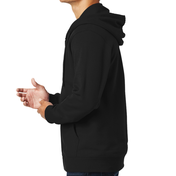 Port & Co Fan Favorite Fleece Full Zip Hooded Sweatshirt, Jet Black, Left view