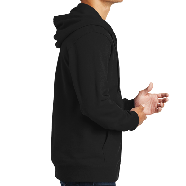 Port & Co Fan Favorite Fleece Full Zip Hooded Sweatshirt, Jet Black, Right view