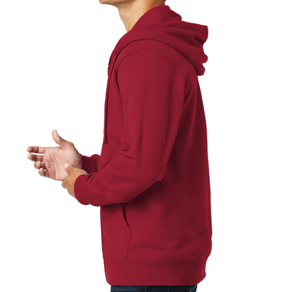 Port & Co Fan Favorite Fleece Full Zip Hooded Sweatshirt, Team Cardinal, Left view