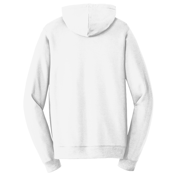 Port & Co Fan Favorite Fleece Full Zip Hooded Sweatshirt, White, Back view