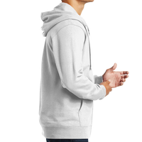 Port & Co Fan Favorite Fleece Full Zip Hooded Sweatshirt, White, Right view