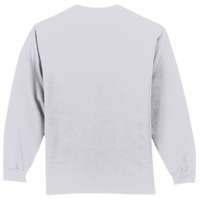 Port & Co Long Sleeve Essential Pocket Tee, Ash, Back view
