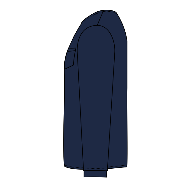 Port & Co Long Sleeve Essential Pocket Tee, Navy, Left Sleeve (Long) view