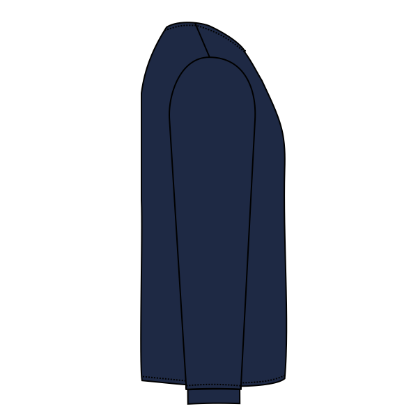 Port & Co Long Sleeve Essential Pocket Tee, Navy, Right Sleeve (Long) view