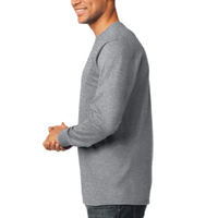 Port & Co Long Sleeve Essential Tee, Athletic Heather, Left Sleeve view