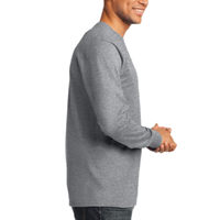 Port & Co Long Sleeve Essential Tee, Athletic Heather, Right Sleeve view