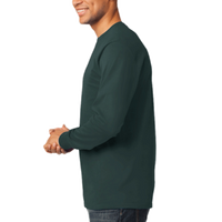 Port & Co Long Sleeve Essential Tee, Dark Green, Left Sleeve view