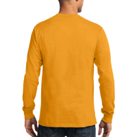 Port & Co Long Sleeve Essential Tee, Gold, Back view