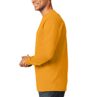 Port & Co Long Sleeve Essential Tee, Gold, Left Sleeve view