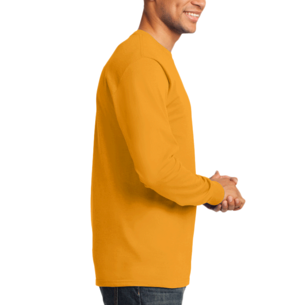 Port & Co Long Sleeve Essential Tee, Gold, Right Sleeve view