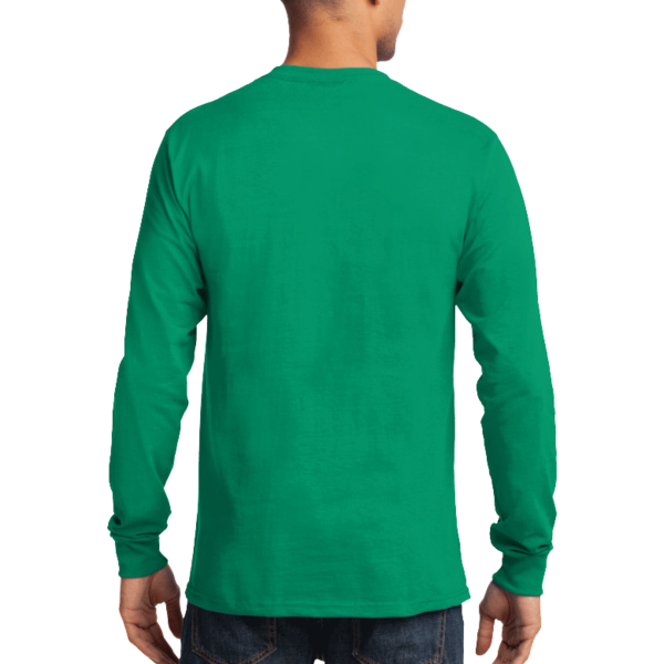 Port & Co Long Sleeve Essential Tee, Kelly, Back view