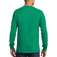 Port & Co Long Sleeve Essential Tee, Kelly, Back view