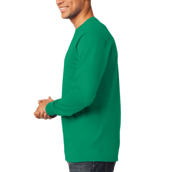 Port & Co Long Sleeve Essential Tee, Kelly, Left Sleeve view