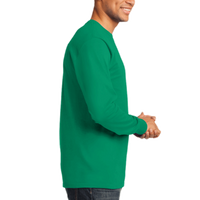 Port & Co Long Sleeve Essential Tee, Kelly, Right Sleeve view