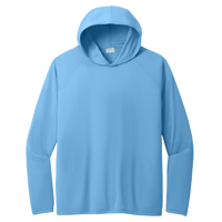 Port & Co Performance Pullover Hooded Tee, Carolina Blue, Front view