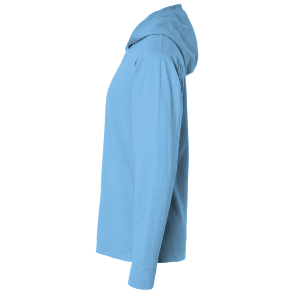 Port & Co Performance Pullover Hooded Tee, Carolina Blue, Left Sleeve view